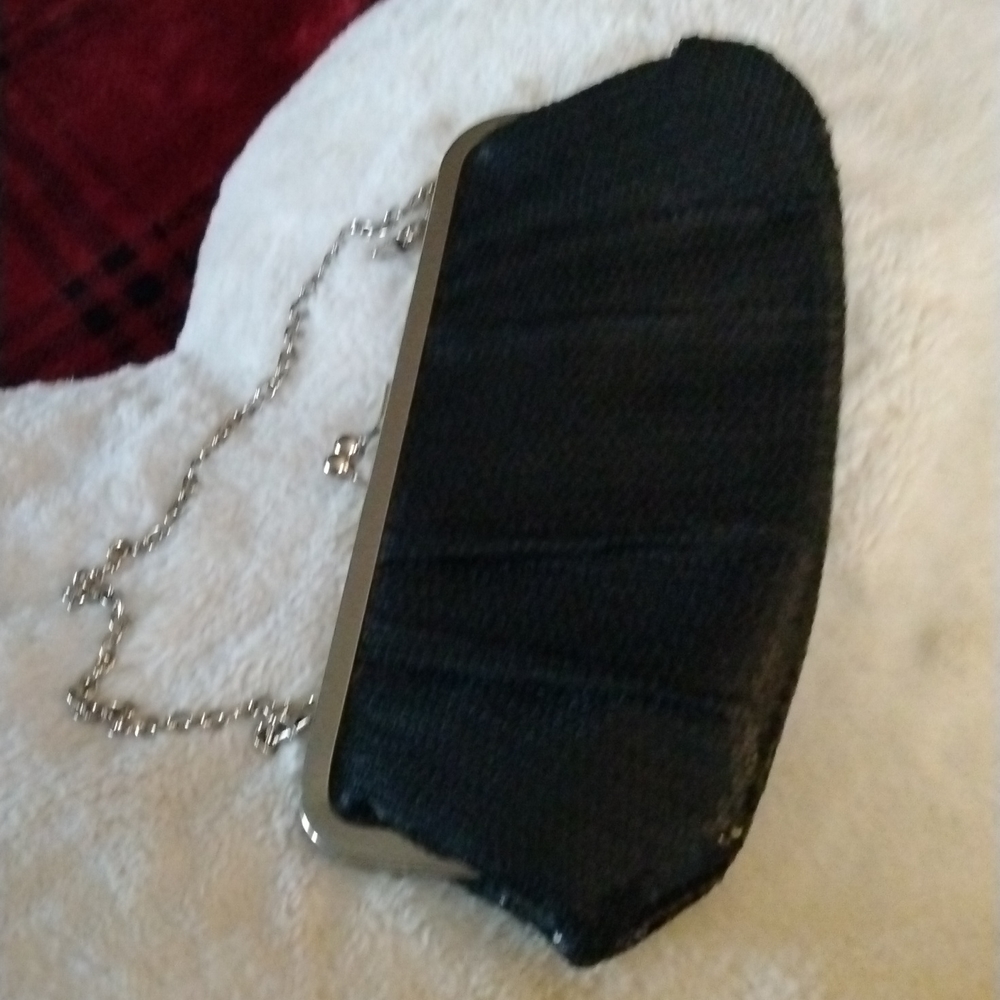 ALDO sequin black clutch